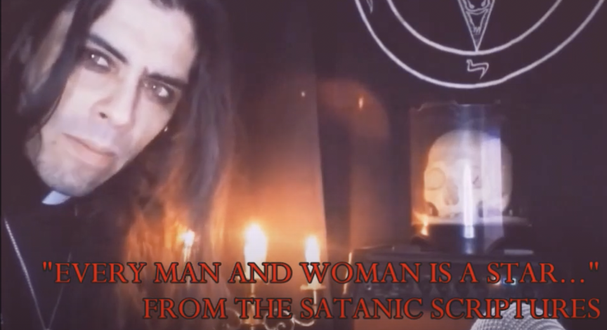 Reverend Count MoriVond reads from THE SATANIC SCRIPTURES